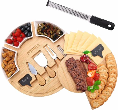 Round Slate Cheese Board Set
