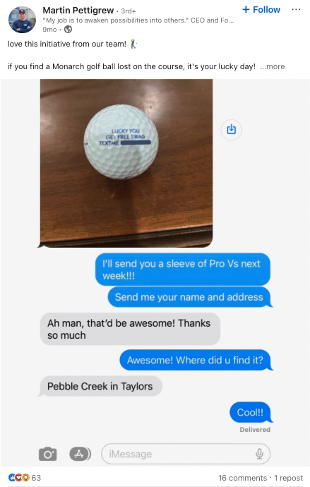 Corporate Golf Gift - LinkedIn