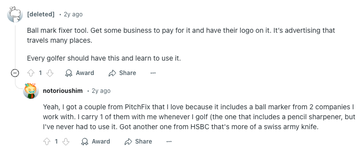 Corporate Golf Gift - Reddit Example
