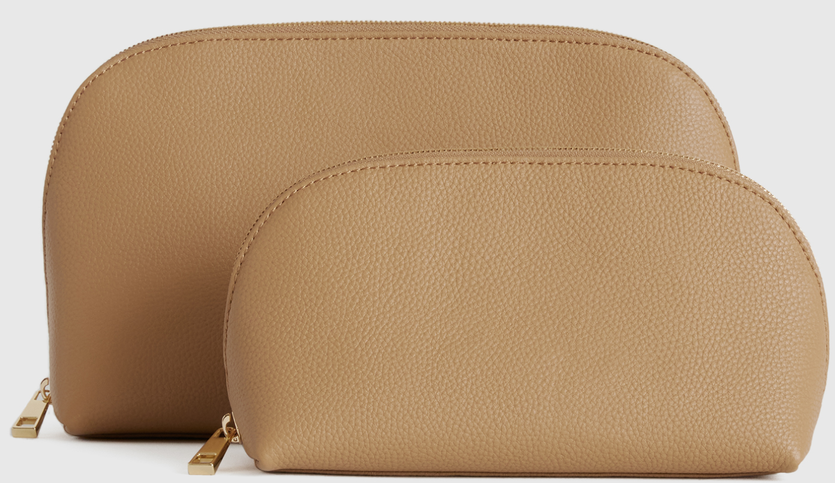Italian Leather Pouch Tech and Travel Kit