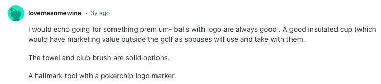 Reddit - Golf Comment - Useful Tools